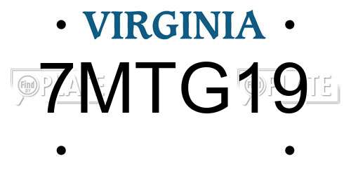 7MTG19 Virginia License Plate