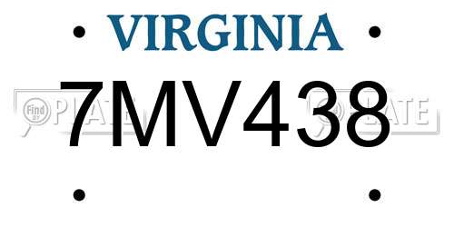 7MV438 Virginia License Plate