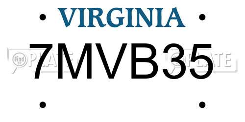 7MVB35 Virginia License Plate