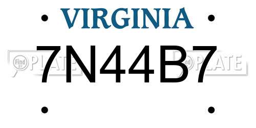 7N44B7 Virginia License Plate