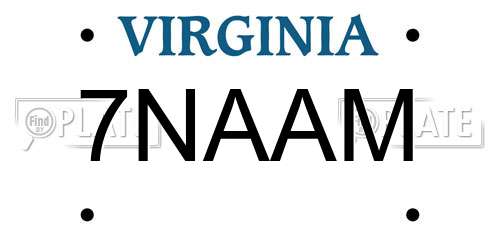 7NAAM Virginia License Plate