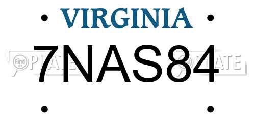 7NAS84 Virginia License Plate