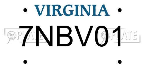 7NBV01 Virginia License Plate