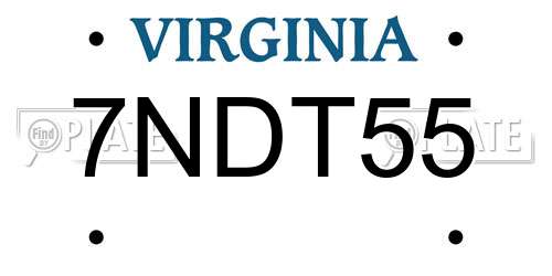 7NDT55 Virginia License Plate