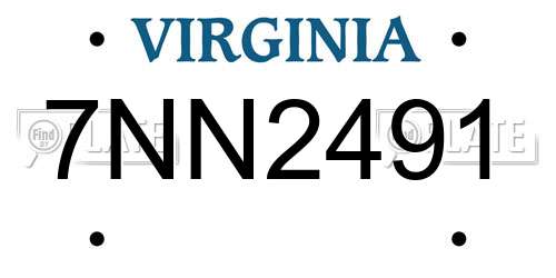 7NN2491 Virginia License Plate