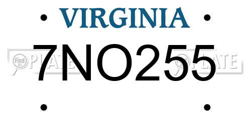 7NO255 Virginia License Plate