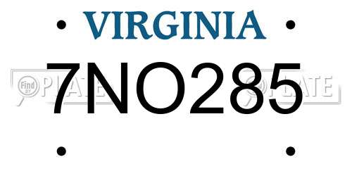 7NO285 Virginia License Plate