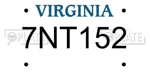 7NT152 Virginia License Plate