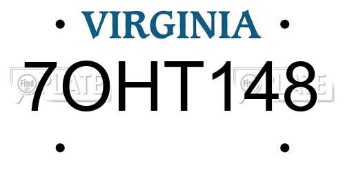 7OHT148 Virginia License Plate