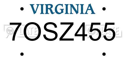 7OSZ455 Virginia License Plate