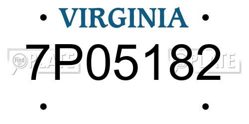 7P05182 Virginia License Plate