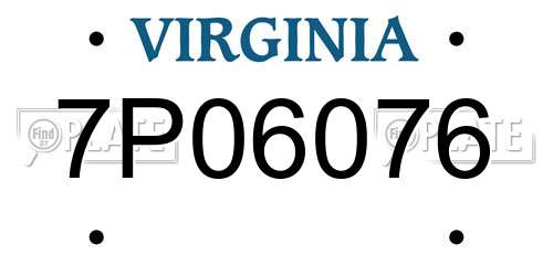 7P06076 Virginia License Plate