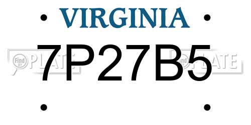 7P27B5 Virginia License Plate