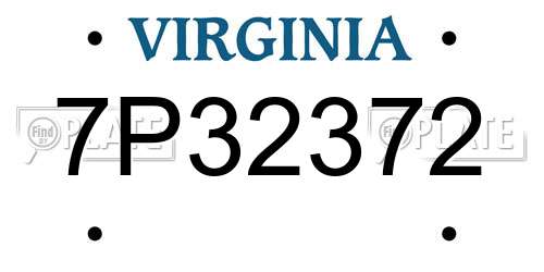 7P32372 Virginia License Plate