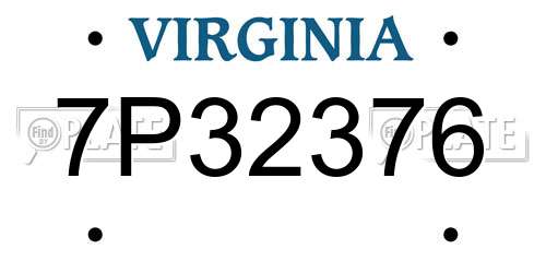 7P32376 Virginia License Plate