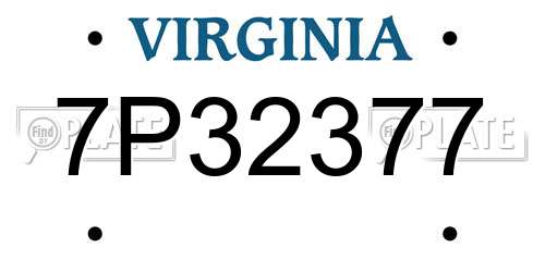 7P32377 Virginia License Plate