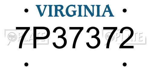 7P37372 Virginia License Plate