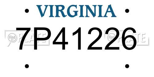 7P41226 Virginia License Plate