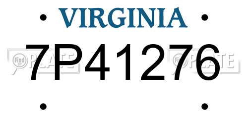 7P41276 Virginia License Plate