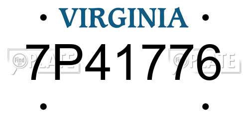 7P41776 Virginia License Plate