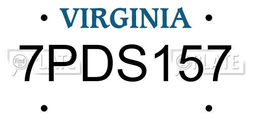 7PDS157 Virginia License Plate
