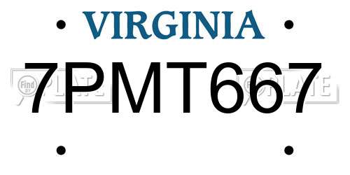 7PMT667 Virginia License Plate