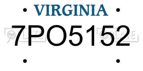 7PO5152 Virginia License Plate