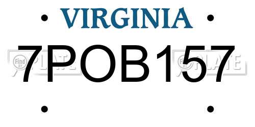 7POB157 Virginia License Plate