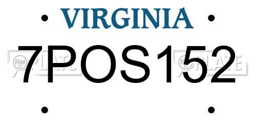 7POS152 Virginia License Plate