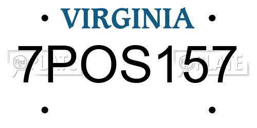 7POS157 Virginia License Plate