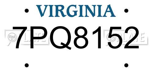 7PQ8152 Virginia License Plate