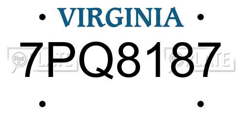 7PQ8187 Virginia License Plate