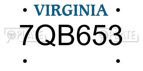 7QB653 Virginia License Plate