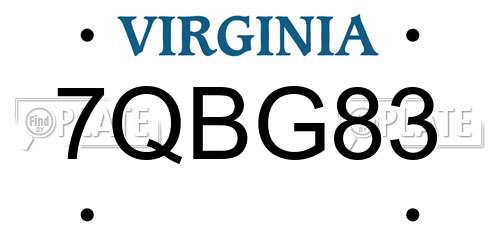 7QBG83 Virginia License Plate
