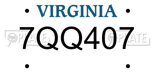 7QQ407 Virginia License Plate