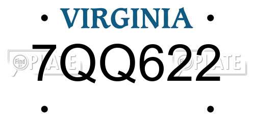 7QQ622 Virginia License Plate