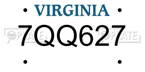 7QQ627 Virginia License Plate