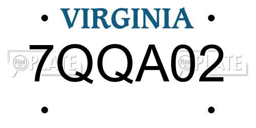 7QQA02 Virginia License Plate
