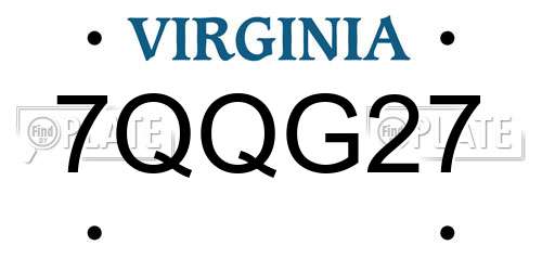 7QQG27 Virginia License Plate