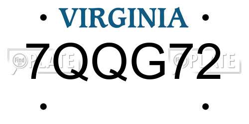 7QQG72 Virginia License Plate