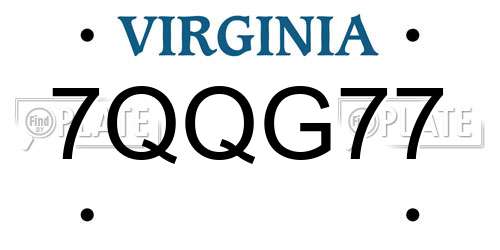 7QQG77 Virginia License Plate