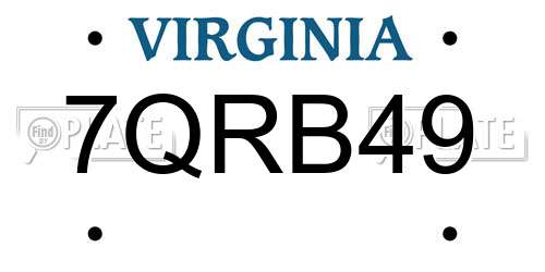 7QRB49 Virginia License Plate
