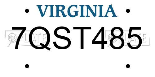 7QST485 Virginia License Plate