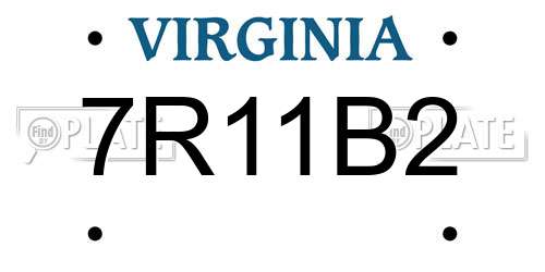 7R11B2 Virginia License Plate