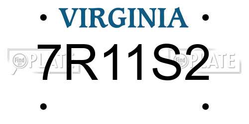 7R11S2 Virginia License Plate
