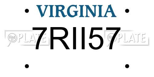 7RII57 Virginia License Plate