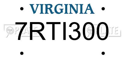 7RTI300 Virginia License Plate