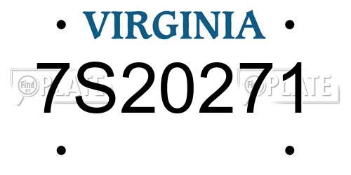 7S20271 Virginia License Plate