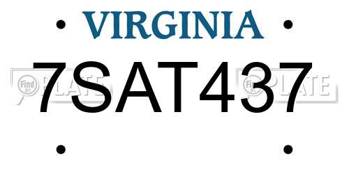 7SAT437 Virginia License Plate