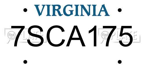 7SCA175 Virginia License Plate